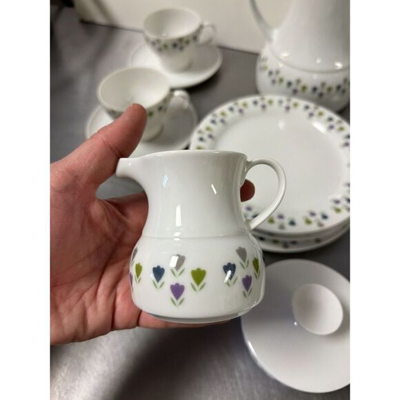 Vtg Thomas Rosenthal Germany Tea Cup Set Tulip Design Total 17 Pieces. - Picture 7 of 9